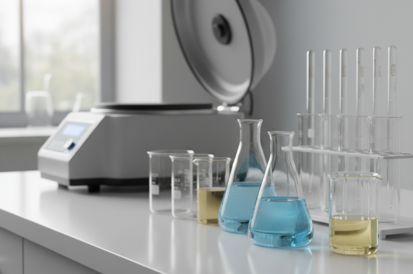 A modern research facility featuring high-quality laboratory supplies Durban on clean white workstations.