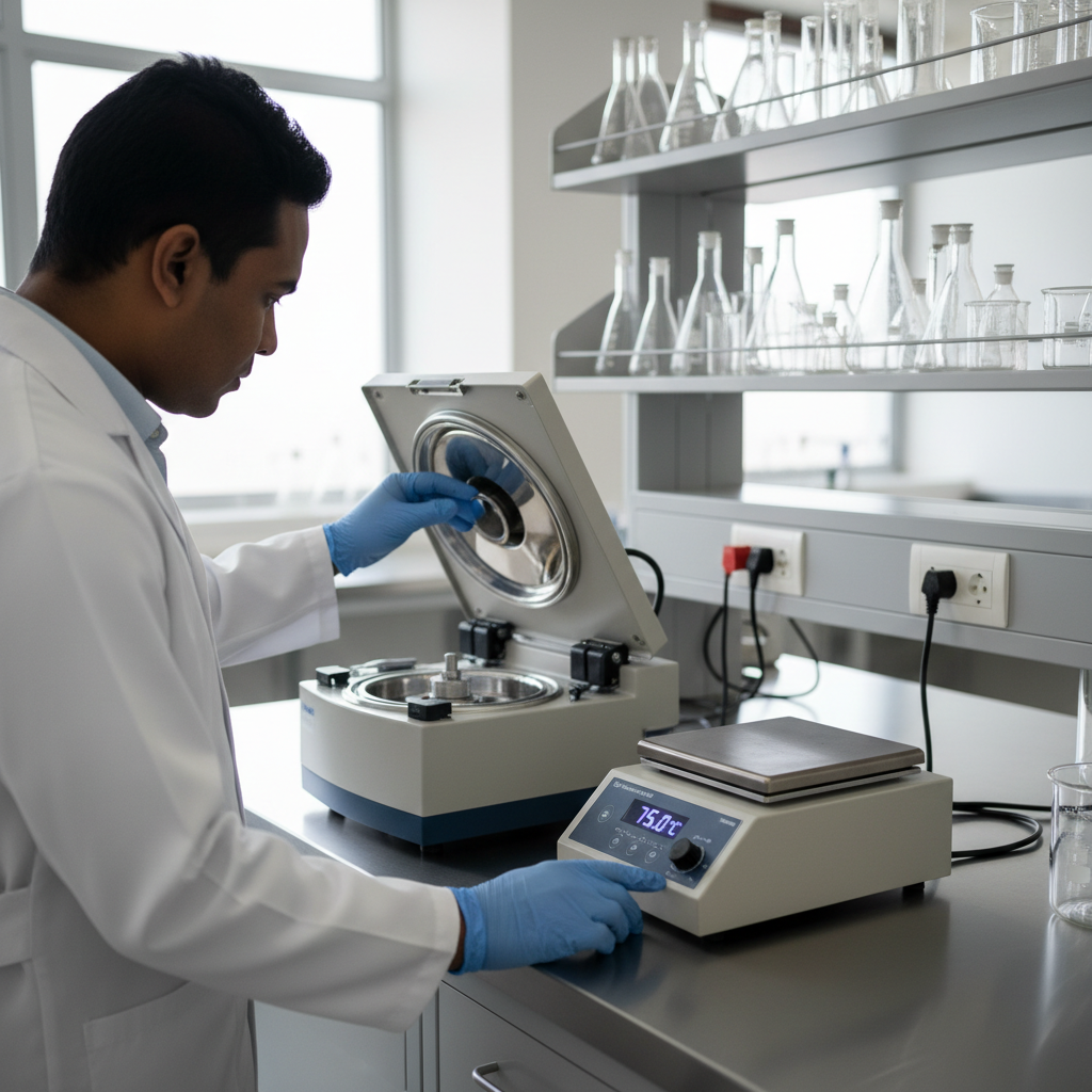 A technician performing a precision check on how to maintain laboratory equipment in a clean South African lab.