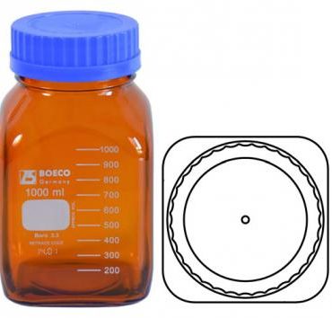 Laboratory Bottles, wide neck, amber